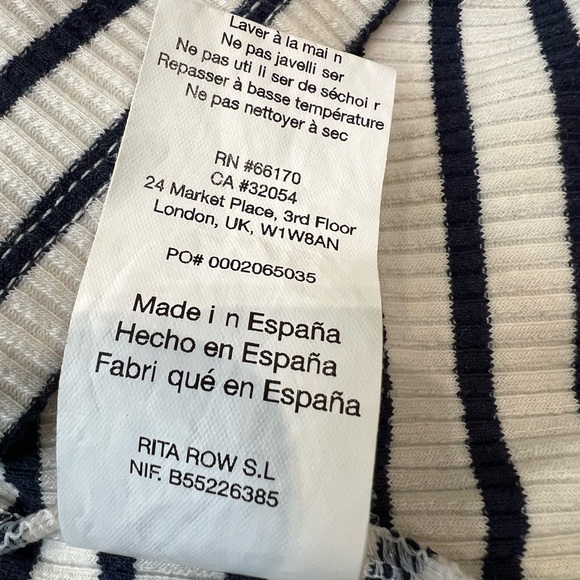 RITA ROW Ras Striped Blue Top One-Shoulder Size Large - Picture 14 of 15